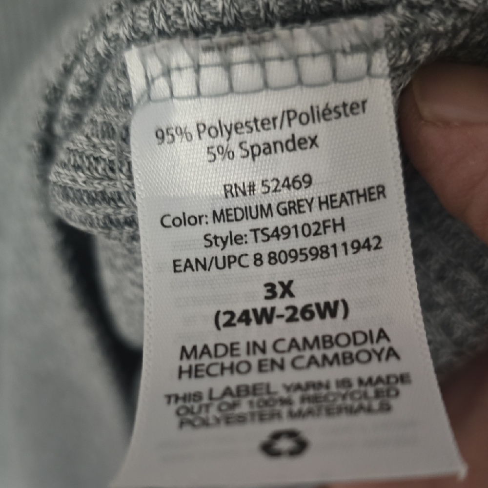Terra & Sky Women's Light Gray Cowl Neck Sweater, 3X - Picture 4 of 10
